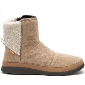 Chaco Revel Tall Bootie Fleece Felt Boots | Womens 6, Brown Sugar NEW